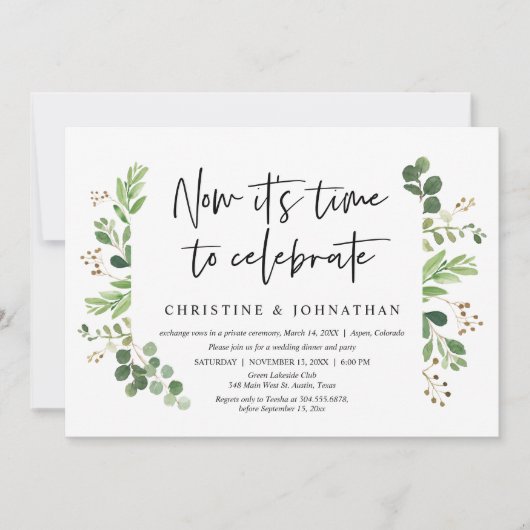 Nu is het tijd om te vieren, Trouwen met zijn twee Kaart (Voorkant)