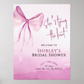 Nu is ze Tying the Knot Vrijgezellenfeest Welkom Poster (Voorkant)