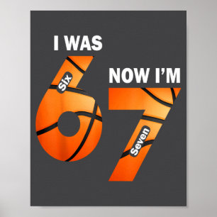 Nu jaar 7 Ik ben 6 Oud Basketbal 7 Ik Poster