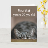 Nu je 70 jaar bent Verjaardagen Sluipen op Kat Kaart (Gele Bloem)