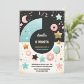 Nu Jongen Meisje 6 Maand Half Jaar Party Half Verj Kaart (Staand voorkant)