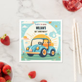 Nu jongen schattig golfgat in een eerste 1e verjaa servet (Insitu)