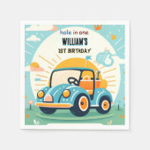 Nu jongen schattig golfgat in een eerste 1e verjaa servet (Voorkant)