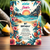 Nu Joy hula Luau Surf aloha hawaiian 1e verjaardag Kaart