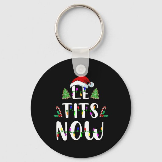 Nu Kerstmis laat het sneeuwen lelijk leuk feest Sleutelhanger (Voorkant)