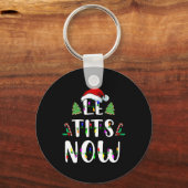 Nu Kerstmis laat het sneeuwen lelijk leuk feest Sleutelhanger (Voorkant)