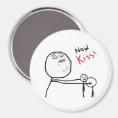 Nu Kiss Rage Face Comic Meme Magneet (Voorkant / Achterkant)