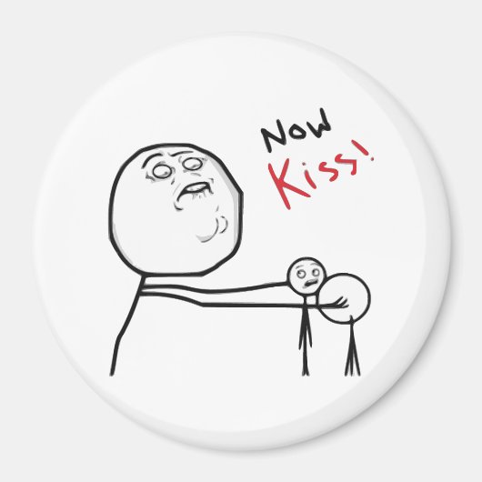 Nu Kiss Rage Face Comic Meme Magneet (Voorkant)