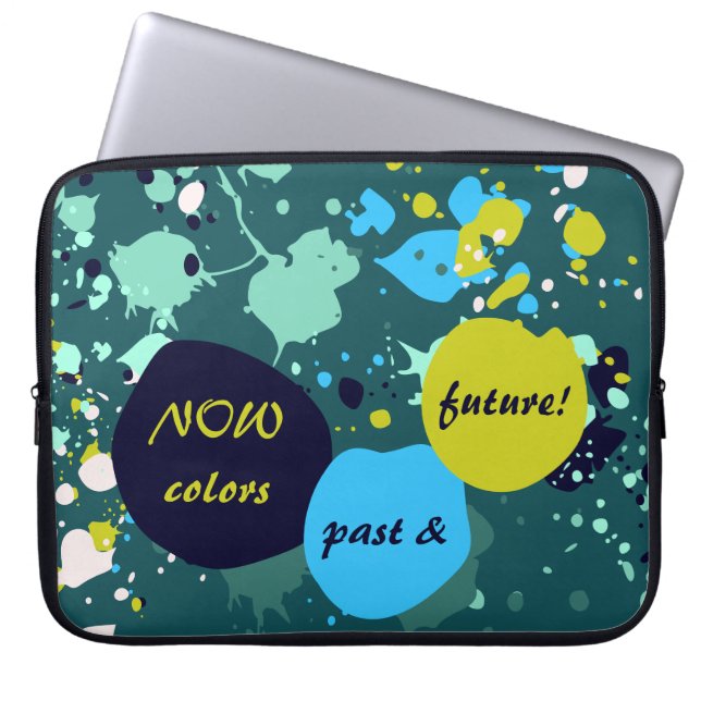 Nu kleuren verleden & Toekomstige Groene Verf Spla Laptop Sleeve (Voorkant)