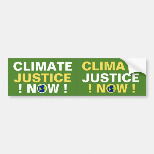 NU KLIMAATRECHT! BUMPERSTICKER (Voorkant)