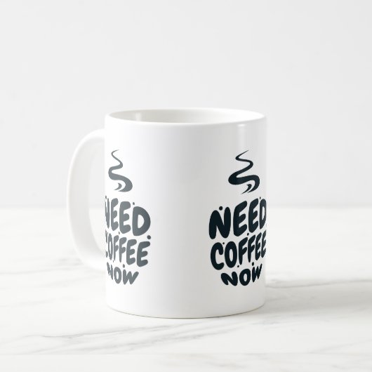 Nu koffie nodig koffiemok (Voorkant links)