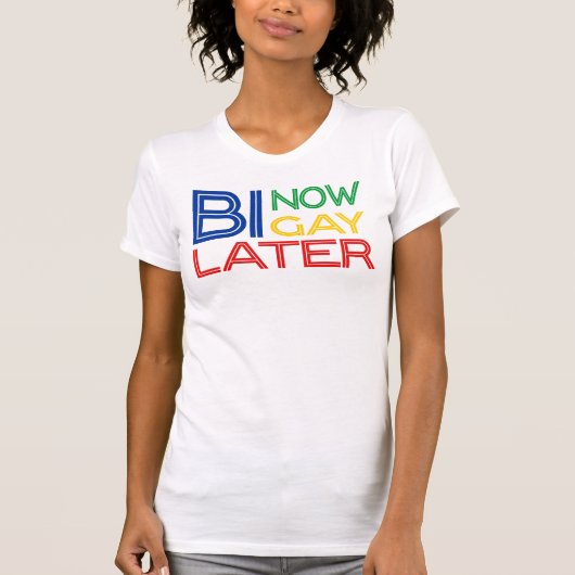 Nu kopen Bii later Pay L8er Bisexual T T-shirt (Voorkant)