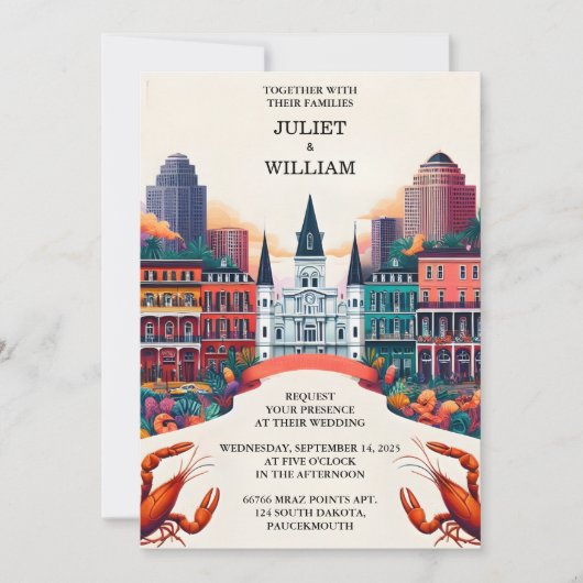 Nu kreeft strand oceaan zomer New Orleans bruiloft Kaart (Voorkant)