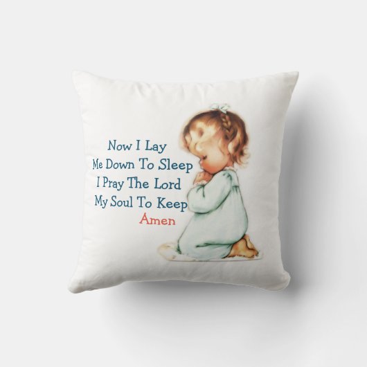 Nu laat ik me neerslapen Kinderen bidden Kussen (Achterkant)