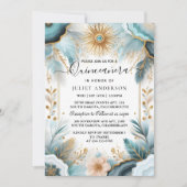 Nu Lamp Ivory Ice Sky Gold Light Blue Quinceanera Kaart (Voorkant)