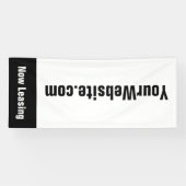 Nu leasen appartement website zwart-wit spandoek (Horizontaal)