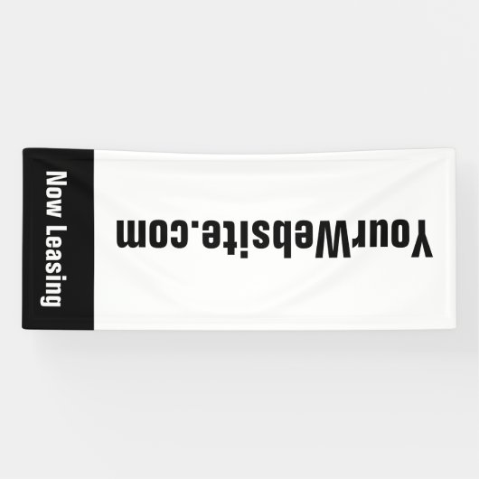 Nu leasen appartement website zwart-wit spandoek (Horizontaal)