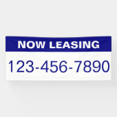 Nu leasen blauw wit groot cijfer telefoonnummer spandoek (Horizontaal)
