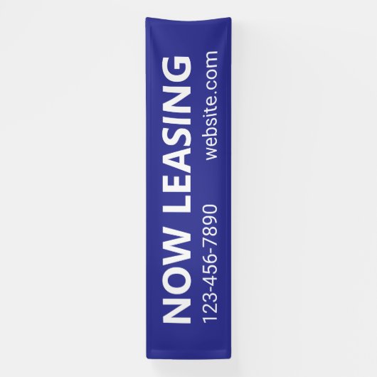 Nu leasen Blue Apartment Rental Website Telefoon Spandoek (Verticaal)