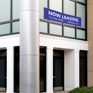 Nu leasen Blue Apartment Rental Website Telefoon Spandoek