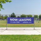 Nu leasen Blue Apartment Rental Website Telefoon Spandoek (Insitu)