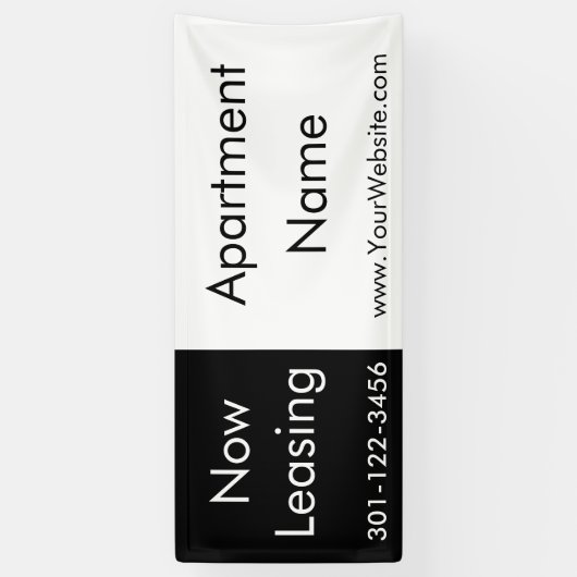 Nu Leasing Black en White Asection Name Spandoek (Verticaal)