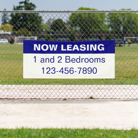 Nu Leasing Blue and White Appartementen te Huur Spandoek (Insitu)