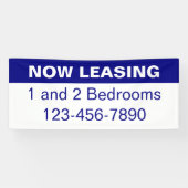 Nu Leasing Blue and White Appartementen te Huur Spandoek (Horizontaal)