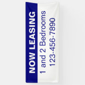 Nu Leasing Blue and White Appartementen te Huur Spandoek (Verticaal)
