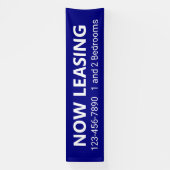 Nu Leasing Blue en White Appartement Verhuur Telef Spandoek (Verticaal)