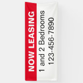 Nu Leasing Red Black & White Appartementen te Huur Spandoek (Verticaal)