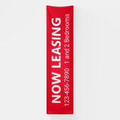 Nu Leasing Rood en Wit Appartement Verhuur Telefoo Spandoek (Verticaal)