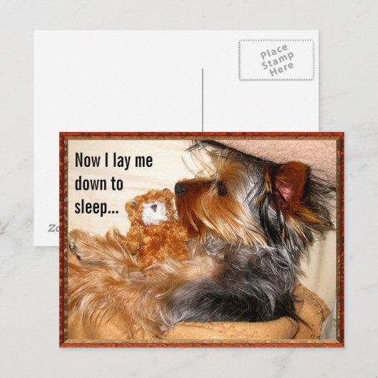 Nu leg ik me neer om  Briefkaart te slapen (Voorkant / Achterkant)