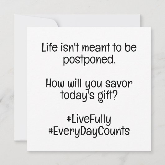 Nu live, niet later kaart (Achterkant)