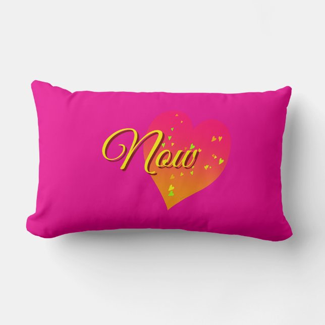 Nu Logo Hart Heet Roze Kussen (Voorkant)