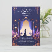 Nu Luxe Fuchsia Crown Royal Blue Vrijgezellenfeest Kaart (Staand voorkant)