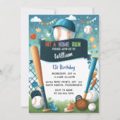 Nu Mannen Ball Wood Game Team Honkbal 1e Verjaarda Kaart (Voorkant)