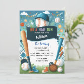 Nu Mannen Ball Wood Game Team Honkbal 1e Verjaarda Kaart (Staand voorkant)