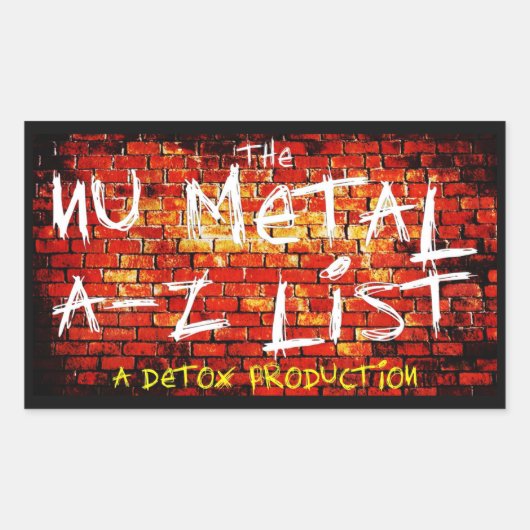 Nu Metal A-Z Lijst Stickers (Voorkant)