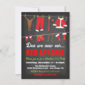 Nu moeten we ons kerstfeest op rood kleed vieren. kaart (Voorkant)