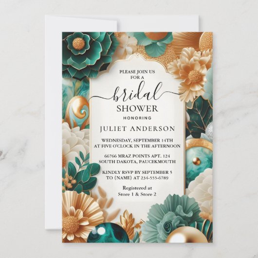 Nu Monstera Emerald Groen en Goud Vrijgezellenfees Kaart (Voorkant)