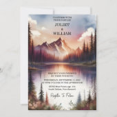 Nu Mountain Lakeside Forest Outdoor Lake Wedding Kaart (Voorkant)