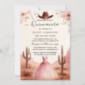 Nu Natuur Boerderij Hout Boho Westerse Quinceanera Kaart (Voorkant)