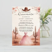 Nu Natuur Boerderij Hout Boho Westerse Quinceanera Kaart (Staand voorkant)