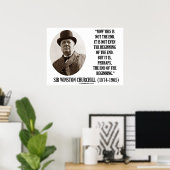 Nu niet het begin van het einde (Winston Churchill Poster (Thuiskantoor)