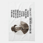 Nu niet het begin van het einde (Winston Churchill Theedoek (Verticaal)