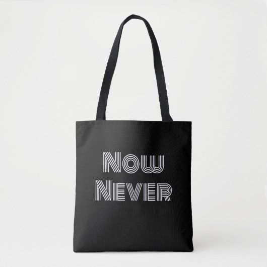 Nu Nooit Tote Bag (Voorkant)