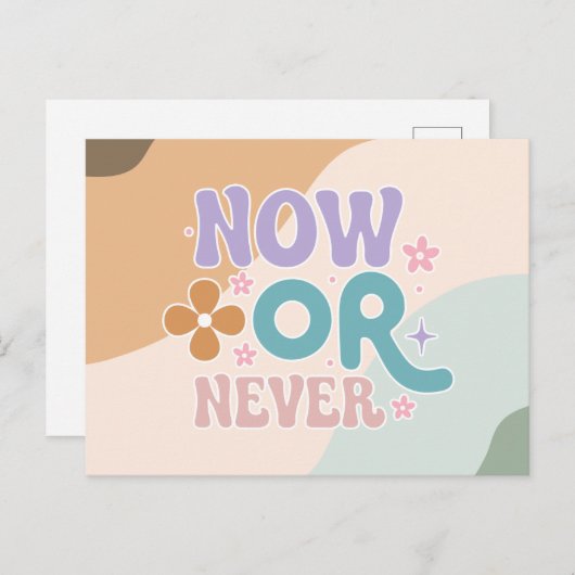 Nu of nooit | Briefkaart Inspirerend prijsopgave (Voorkant / Achterkant)