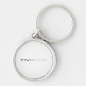Nu of nooit het Verdwijnen Minimalistisch Wit Cita Sleutelhanger (Voorkant)