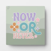 Nu of nooit Inspirerend citaat Blauwgroen groene p Fotoplaat (Voorkant)